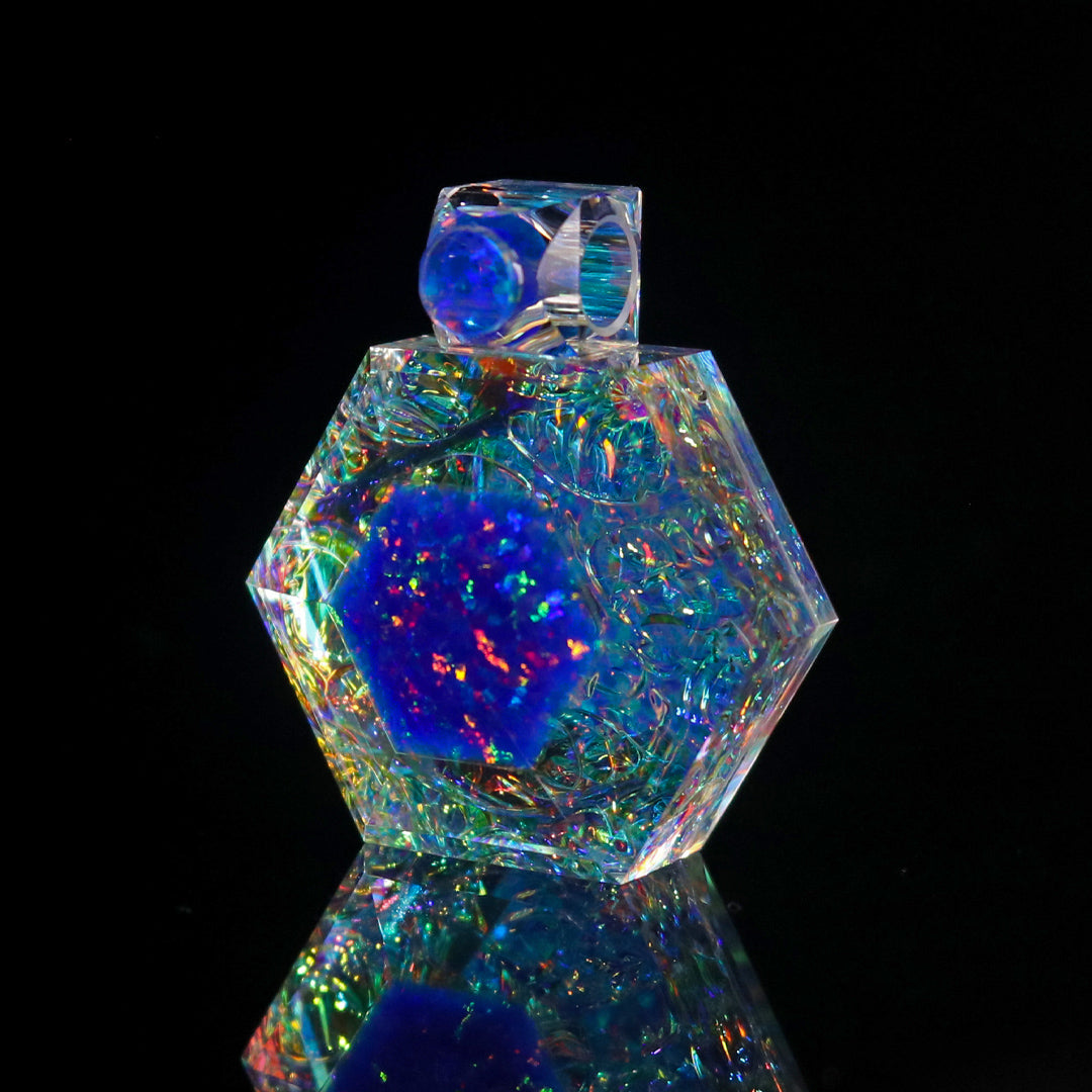 Faceted DichroLam Opal Hexagon Pendant