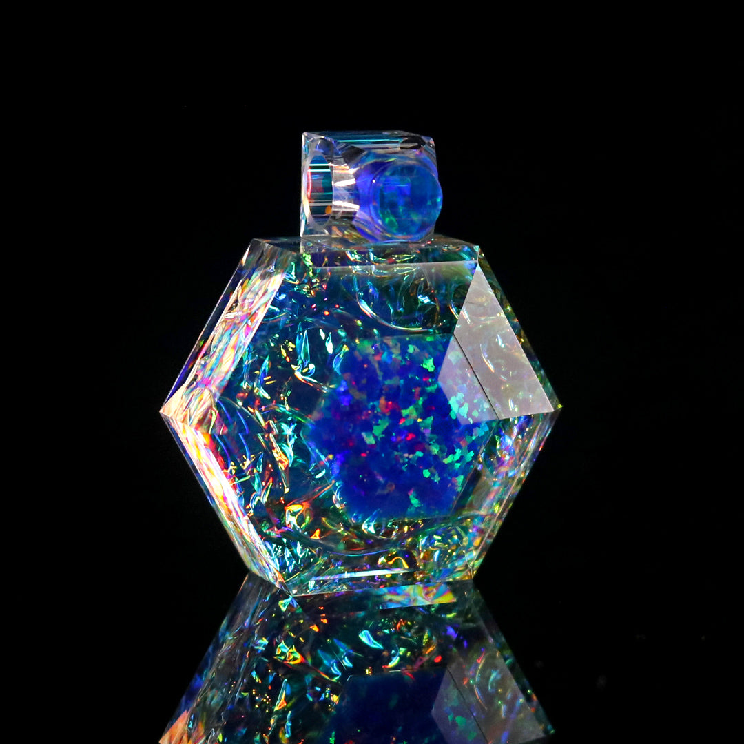 Faceted DichroLam Opal Hexagon Pendant
