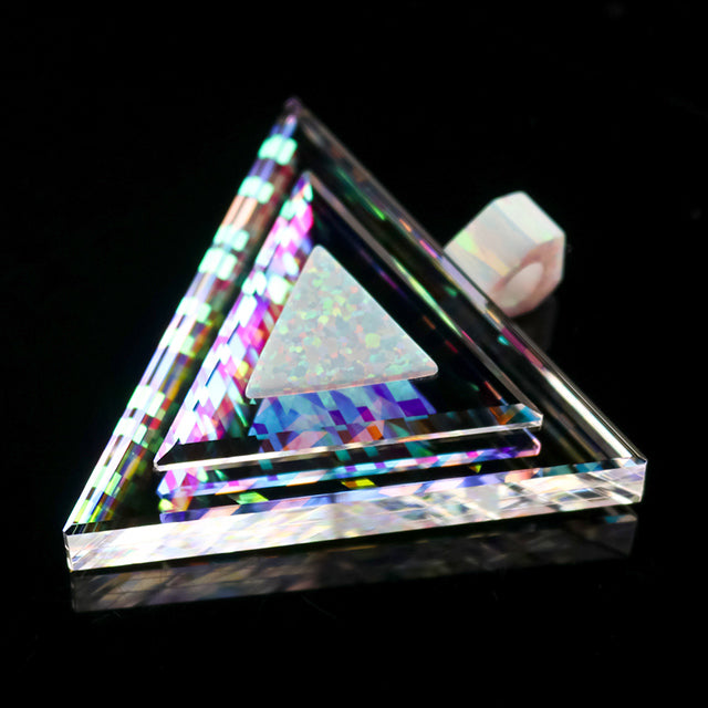 Dichro Crystal Lattice Opal Triangle Pendant