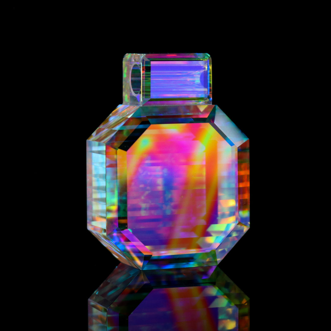 Faceted Dichro Stacker Opal Gem Pendant