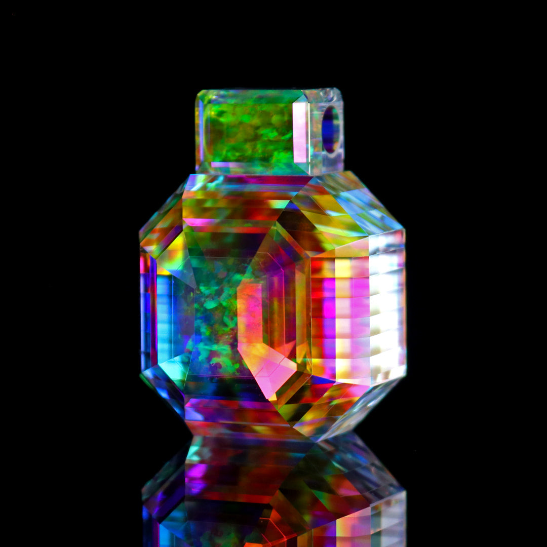 Faceted Dichro Stacker Opal Gem Pendant