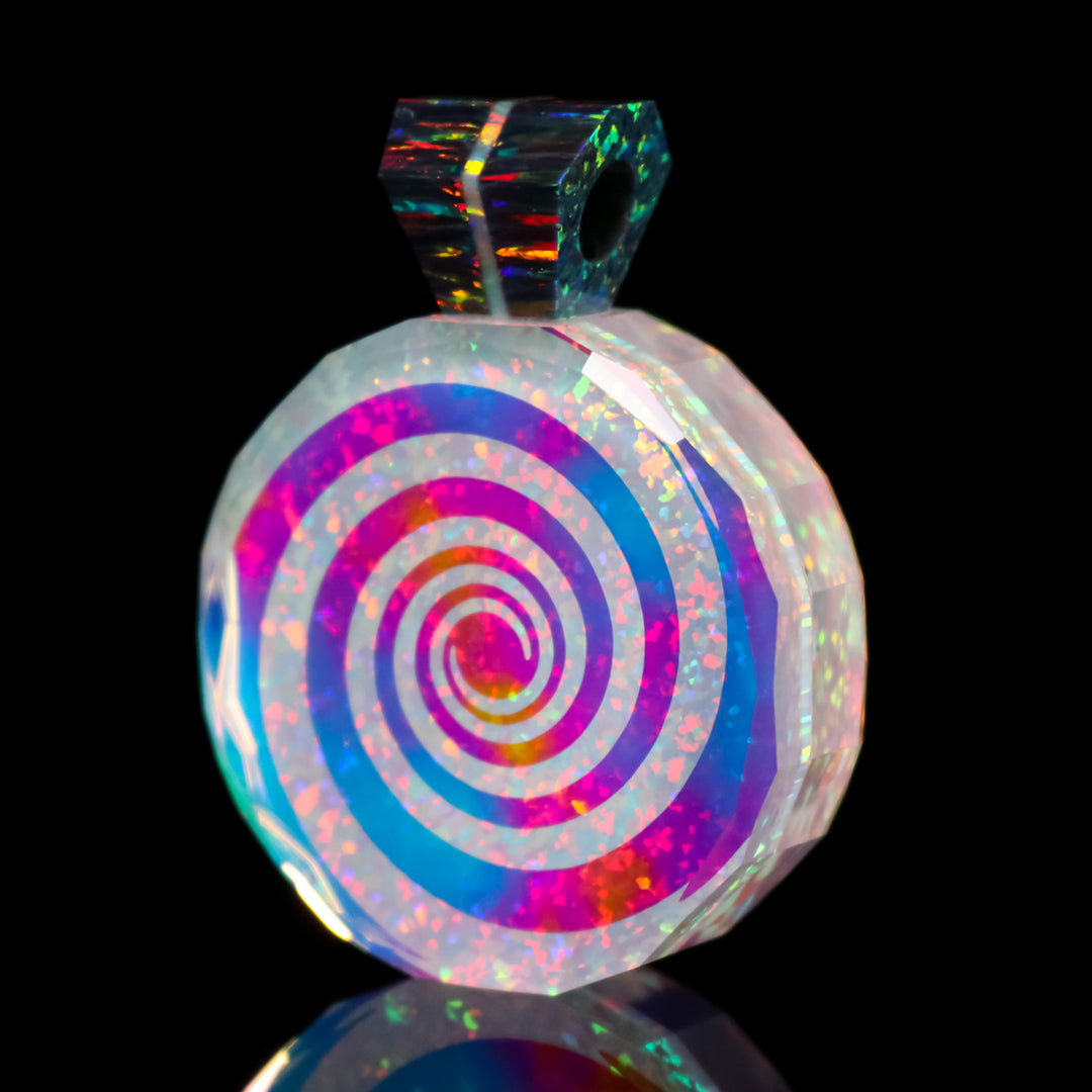 Faceted Dichropal Mushroom Cluster Pendant