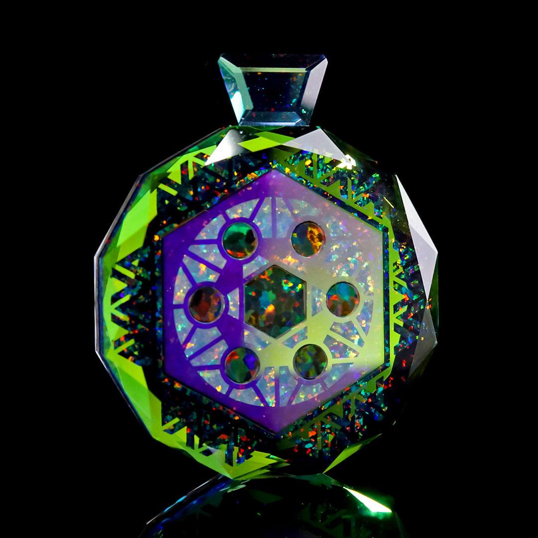 Double Socketed Hexagon Opal Pendant