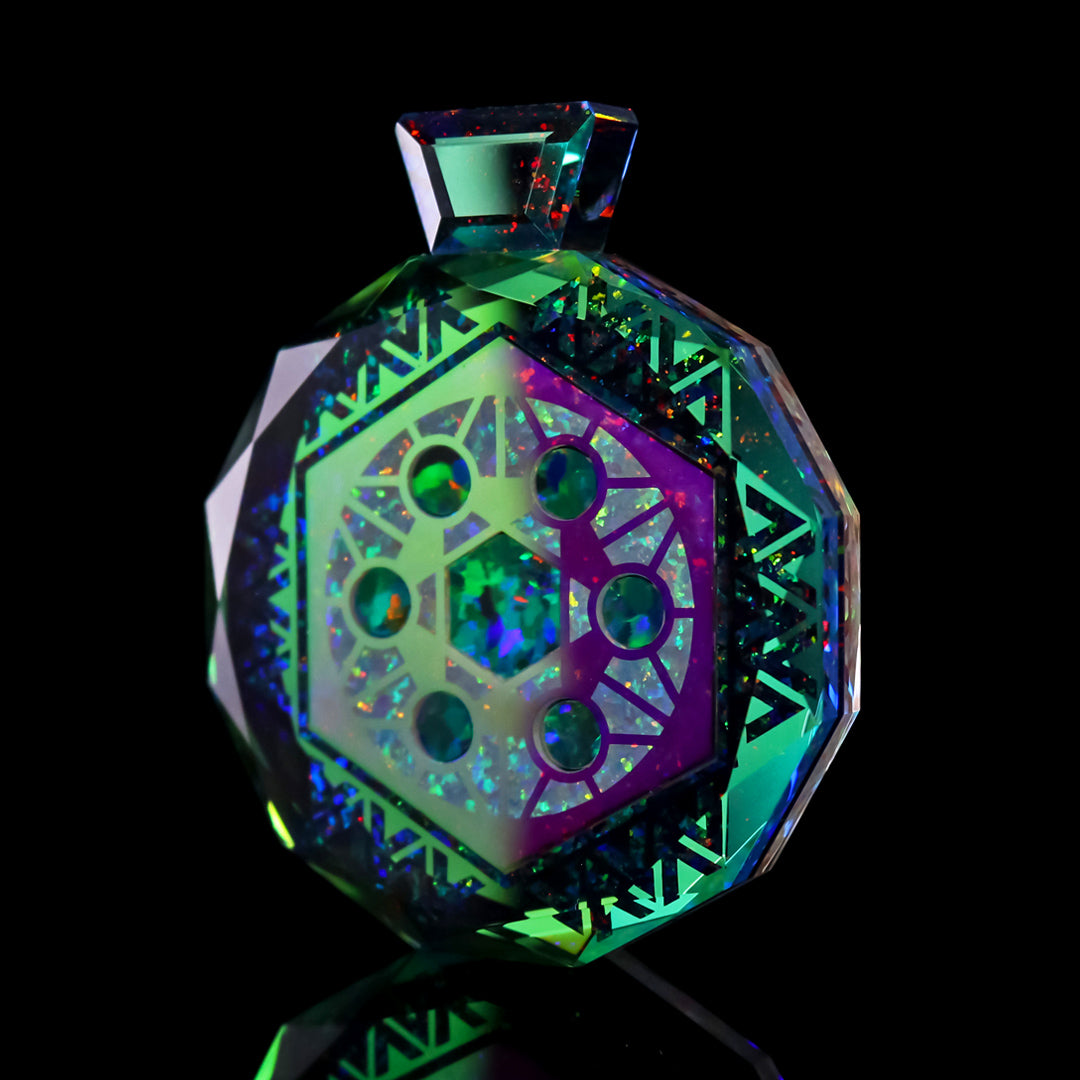 Double Socketed Hexagon Opal Pendant