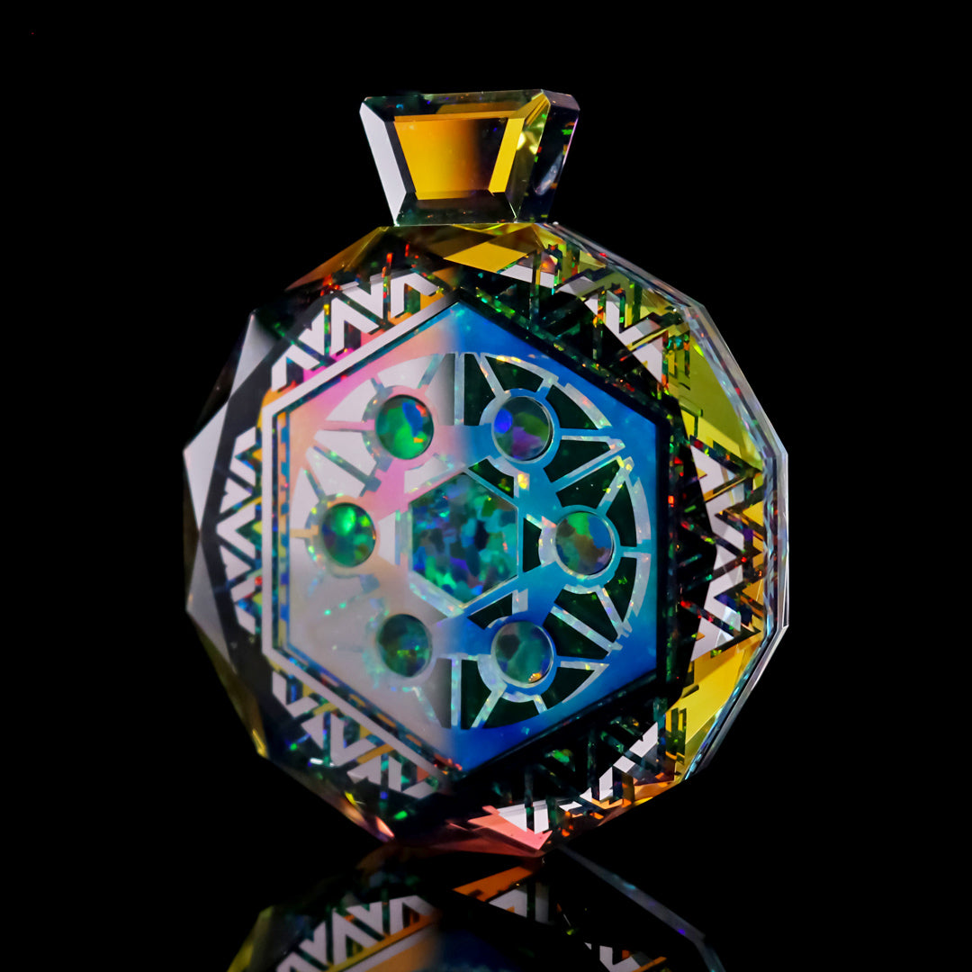 Double Socketed Hexagon Opal Pendant