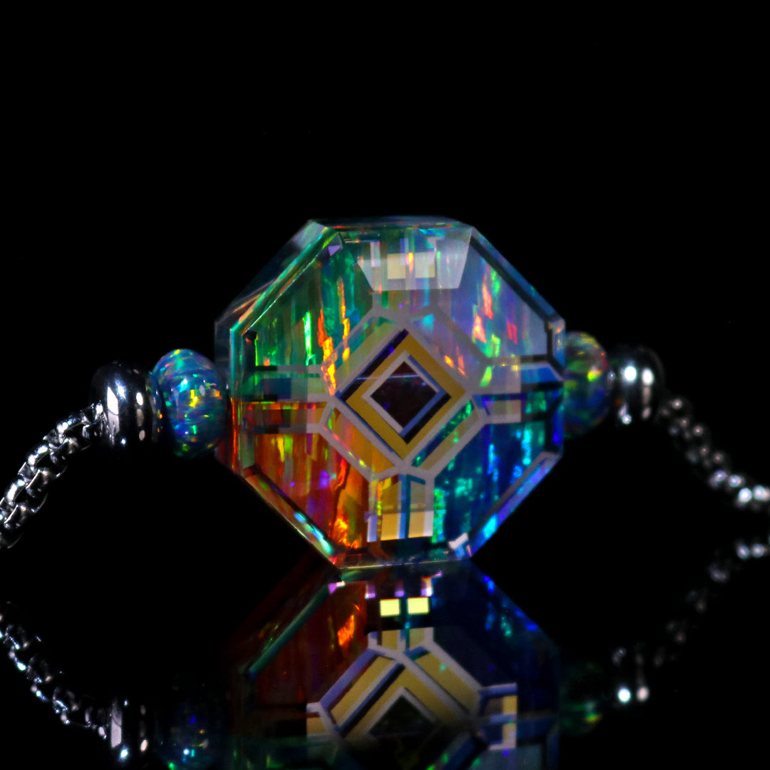 Faceted Elemental Opal Bead Necklace