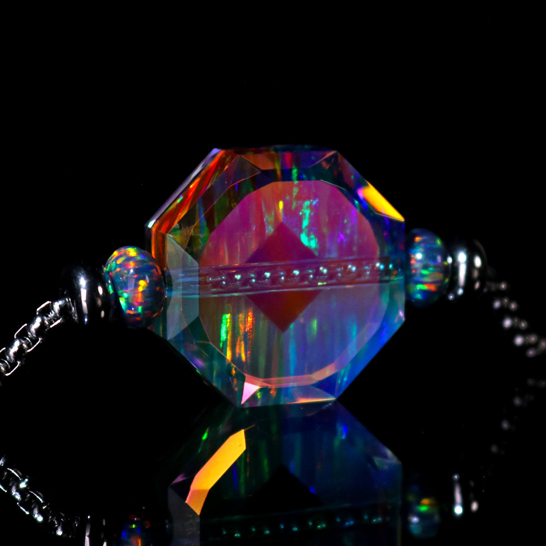 Faceted Elemental Opal Bead Necklace