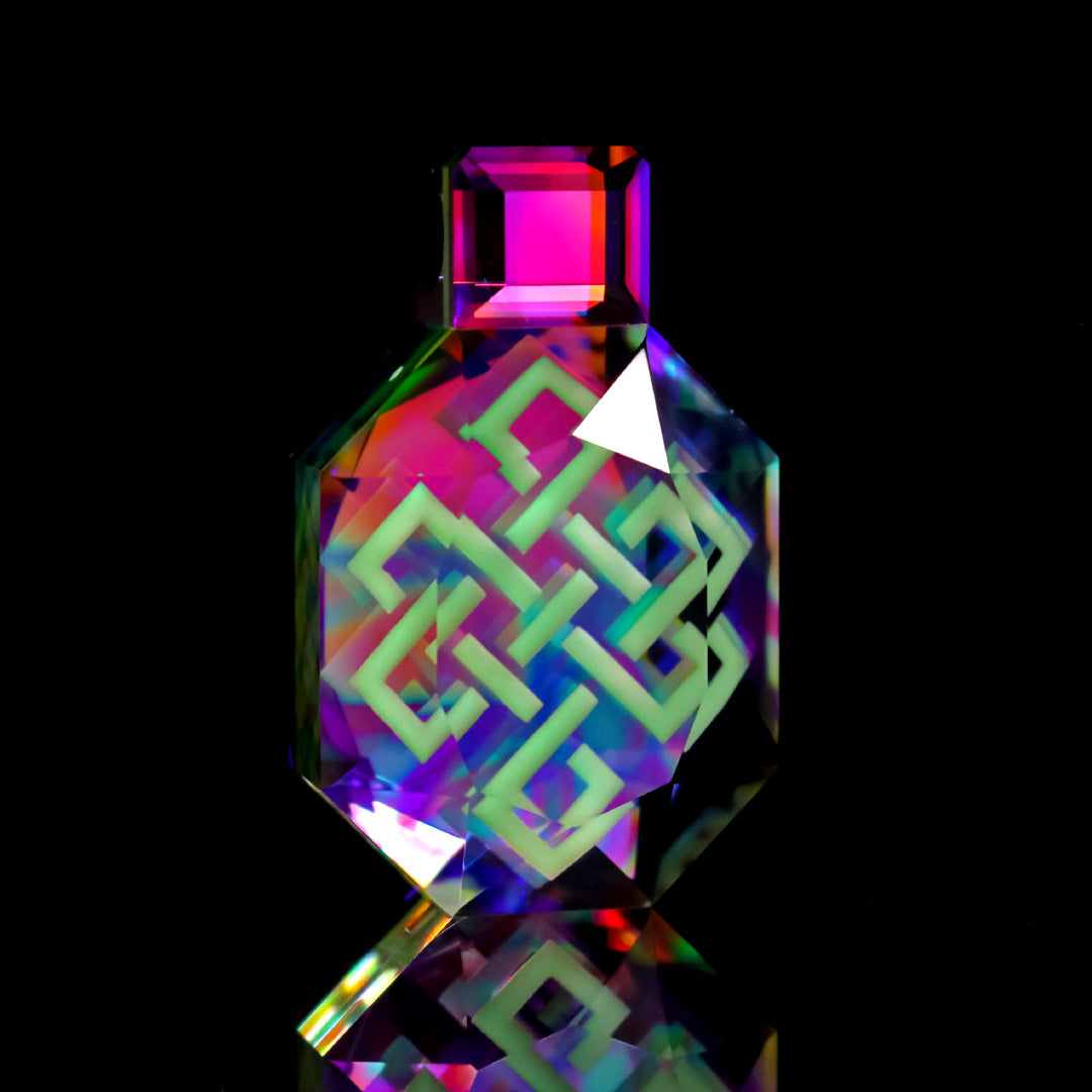 Faceted UV Endless Knot Pendant