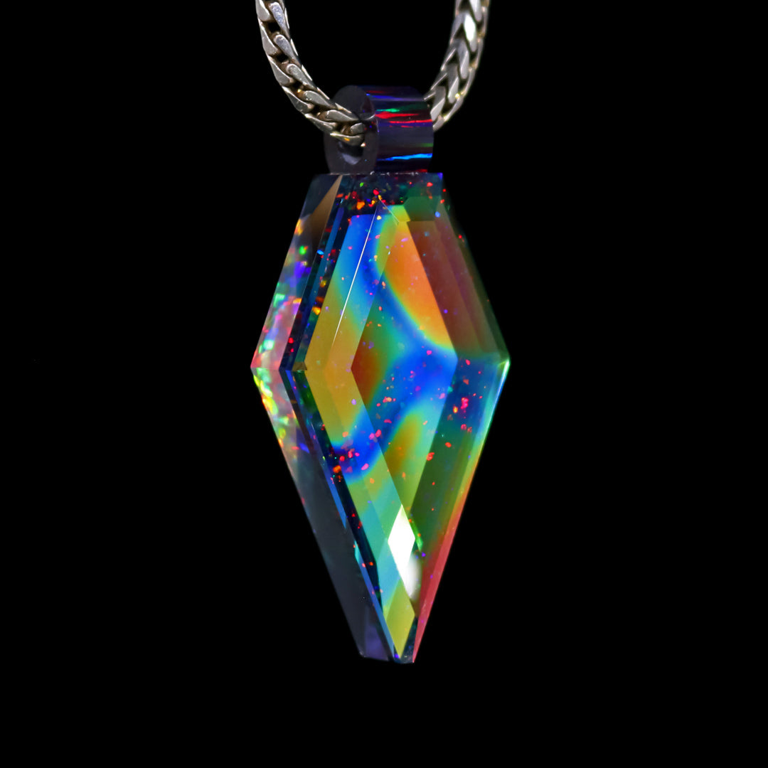 Faceted Fusion Crystal Opal Pendant