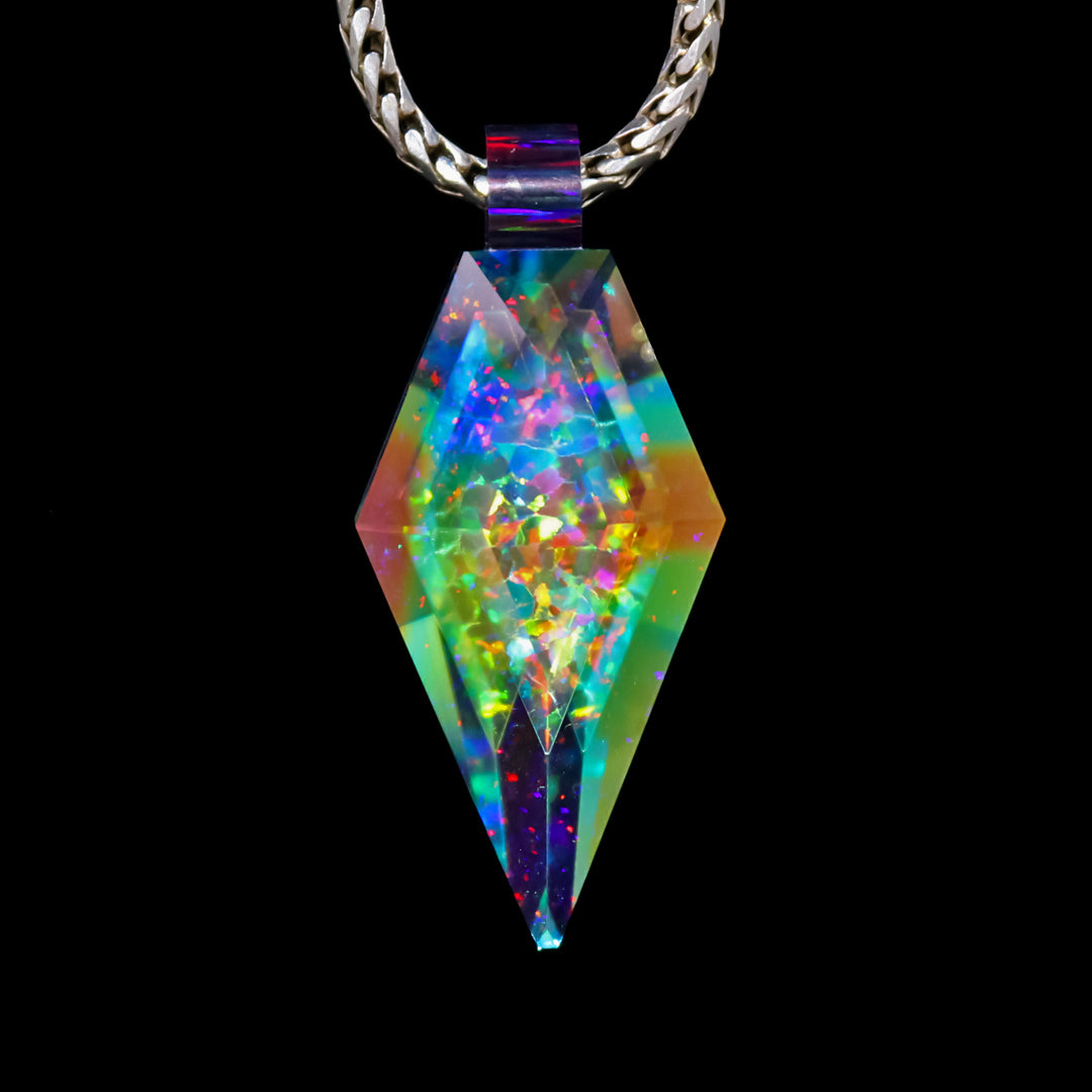 Faceted Fusion Crystal Opal Pendant