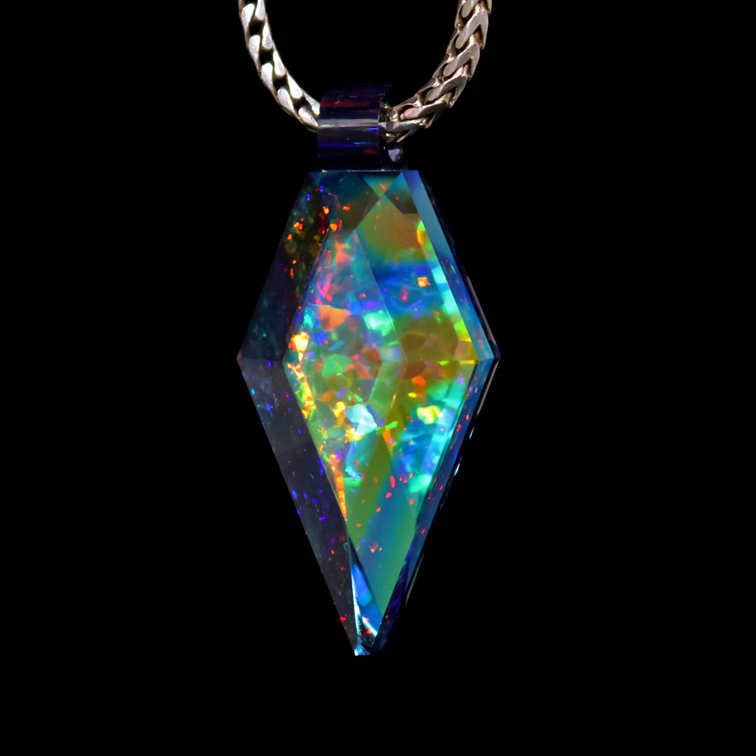 Faceted Fusion Crystal Opal Pendant