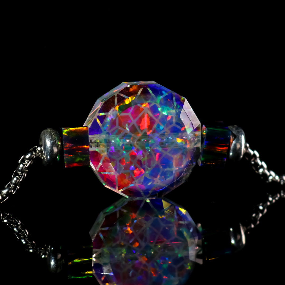 Faceted Opal Bead Necklace