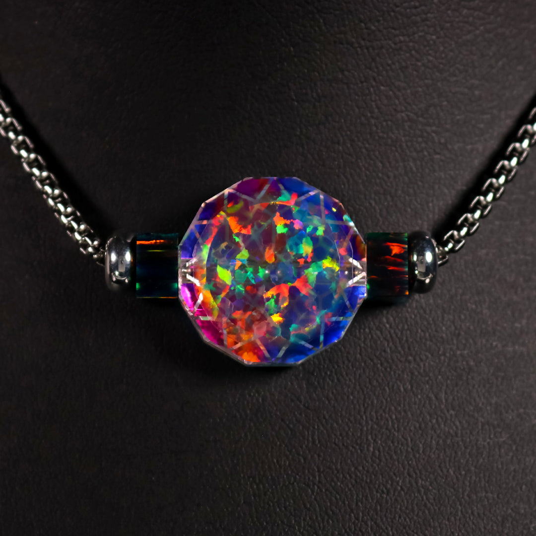 Faceted Opal Bead Necklace