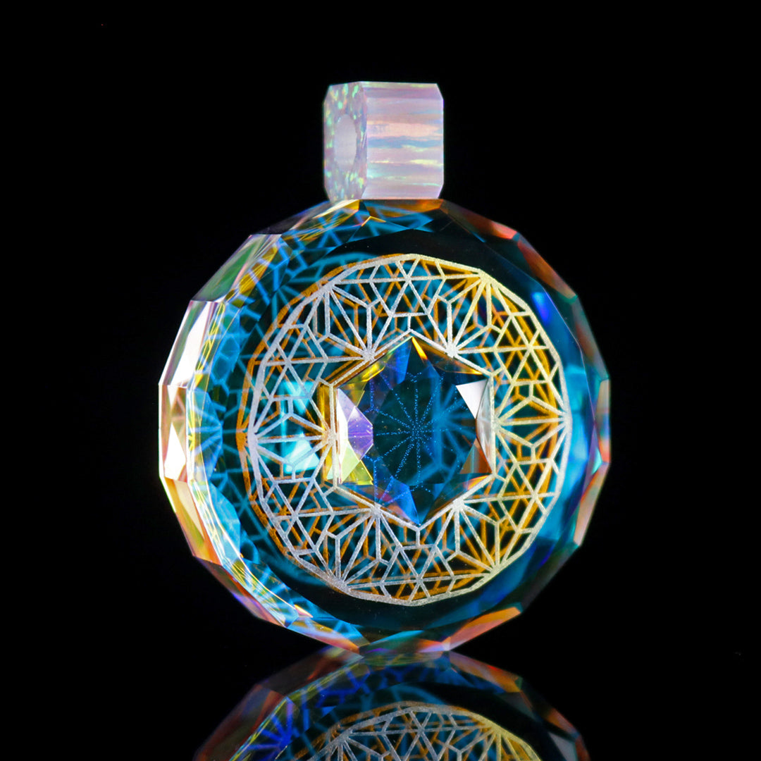 Faceted Dichro Infinity Gem Pendant