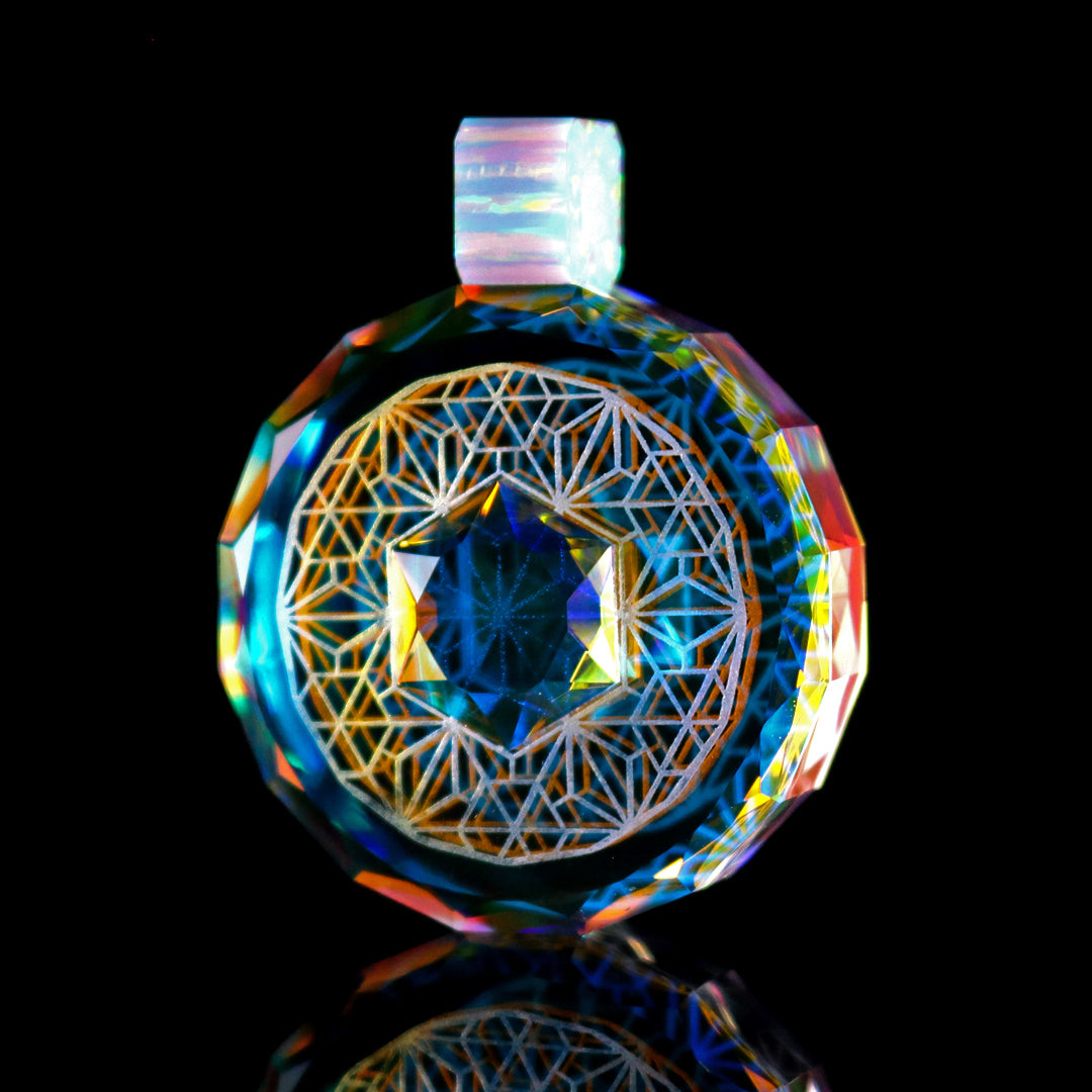 Faceted Dichro Infinity Gem Pendant