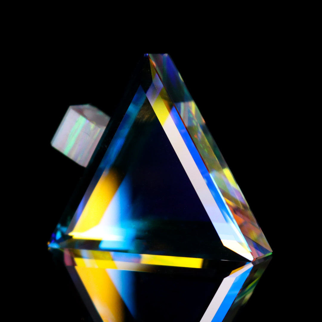 Faceted Opal Infinity Triangle Pendant