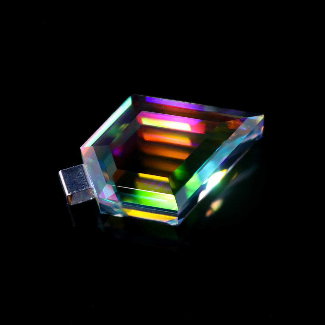Faceted Mini Dichro Infinity Gem Pendant