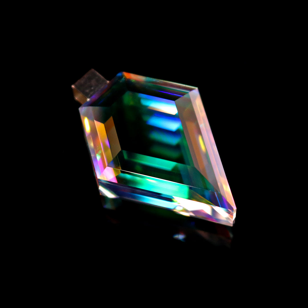 Faceted Mini Dichro Infinity Gem Pendant