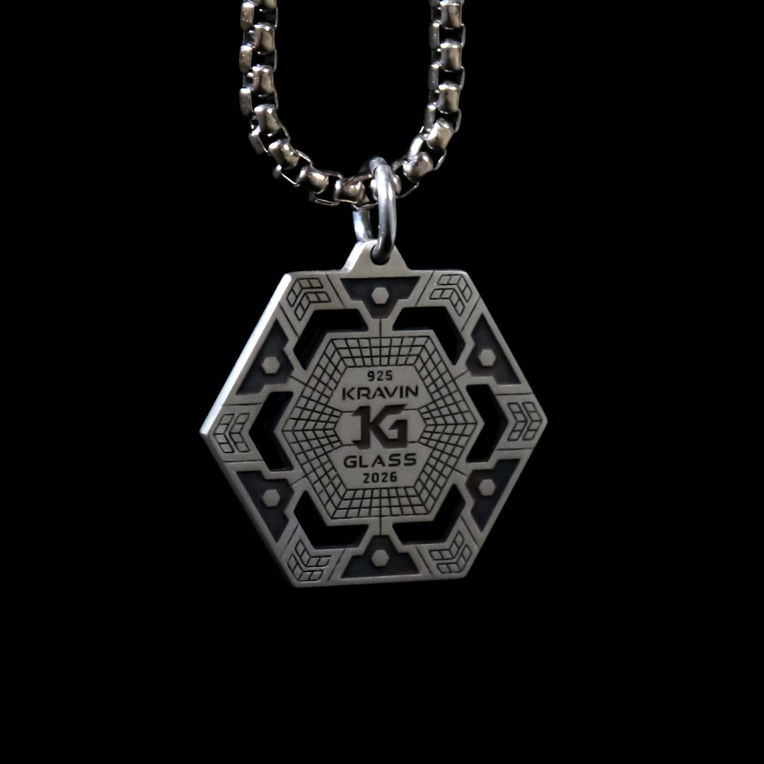SS3 Floating Hexagon Opal Amulet