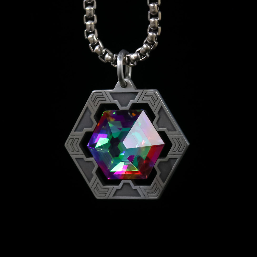 SS3 Floating Hexagon Opal Amulet