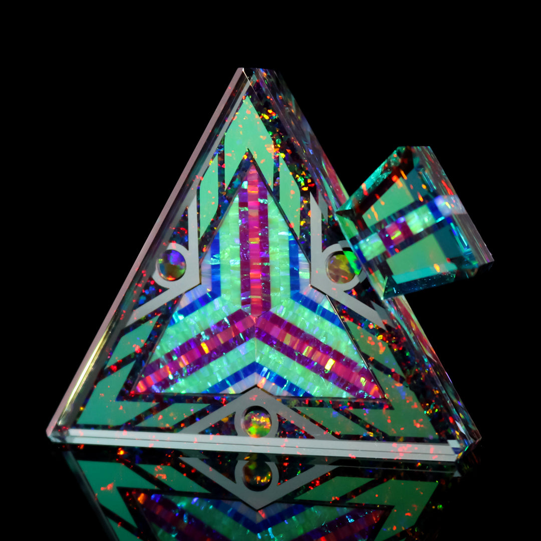 Flux Core Opal Strata Triangle Pendant – KravinGlass