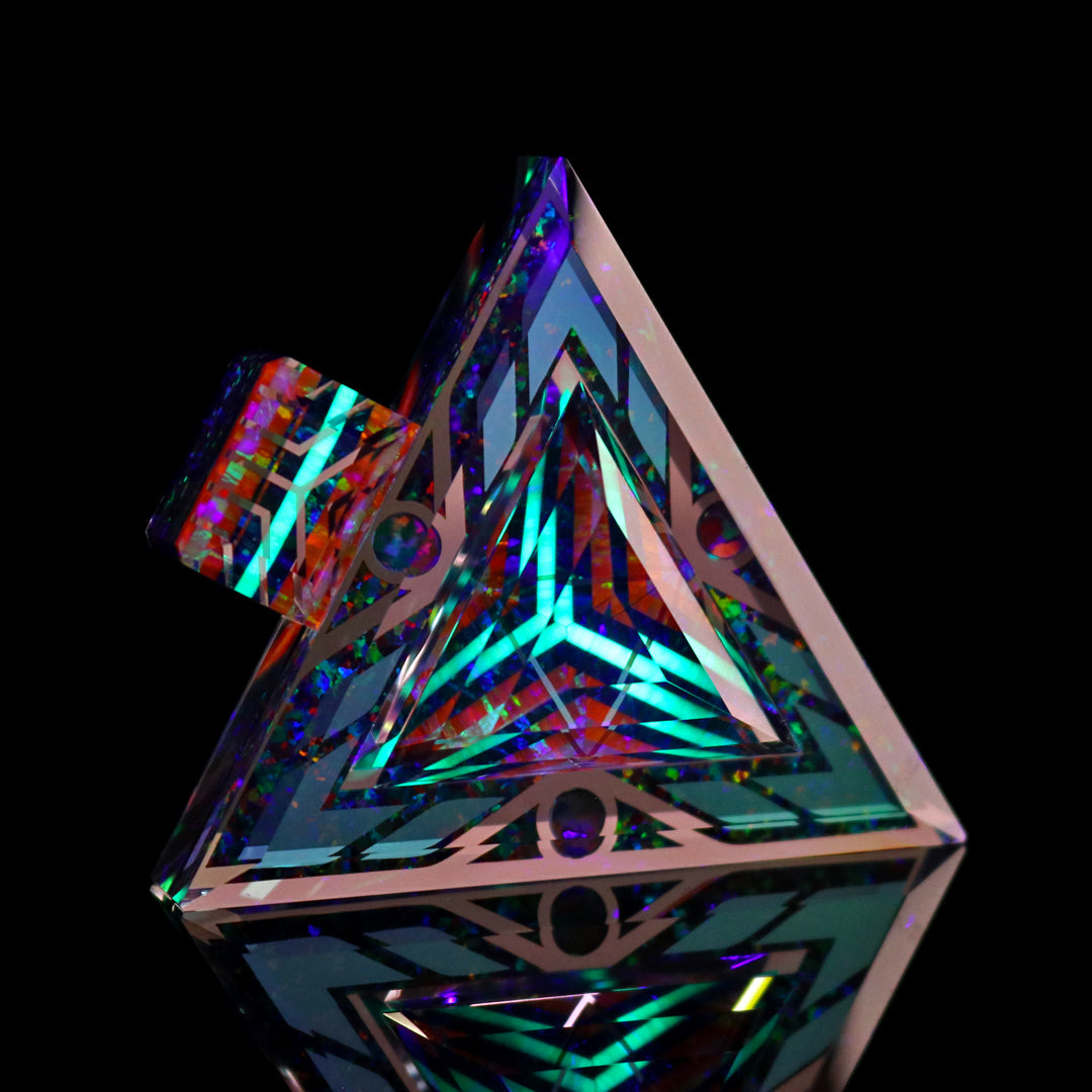 Faceted UV Flux Opal Triangle Pendant