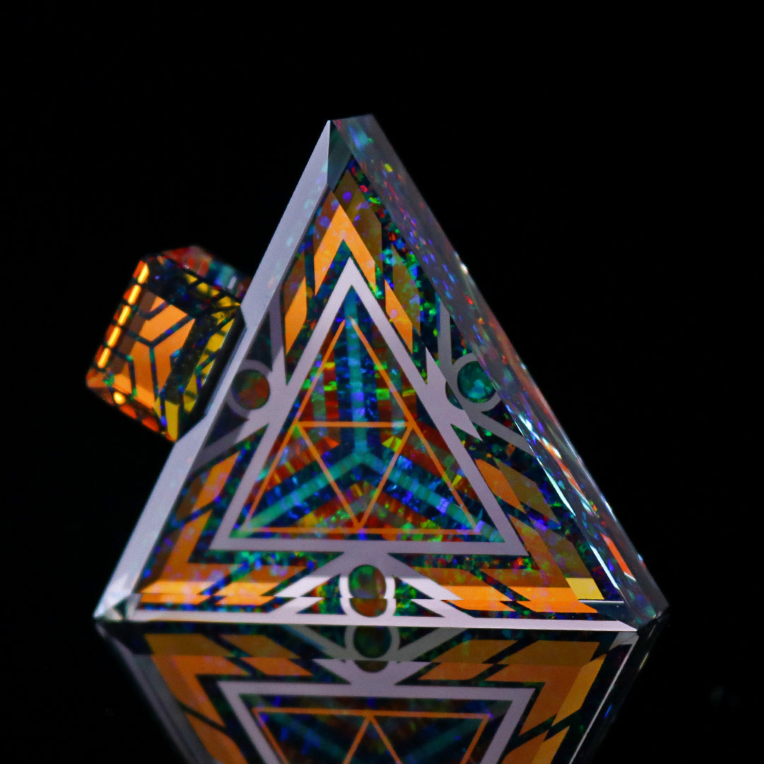 Faceted UV Flux Opal Triangle Pendant