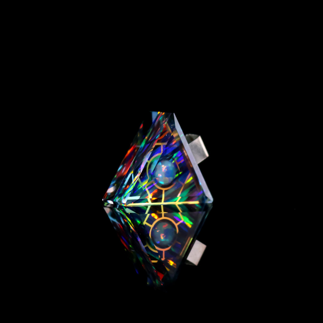 Micro Socketed Opal Triangle Pendant