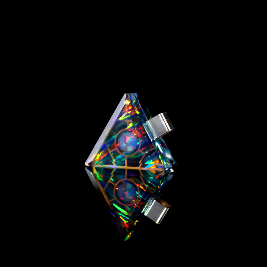 Micro Socketed Opal Triangle Pendant