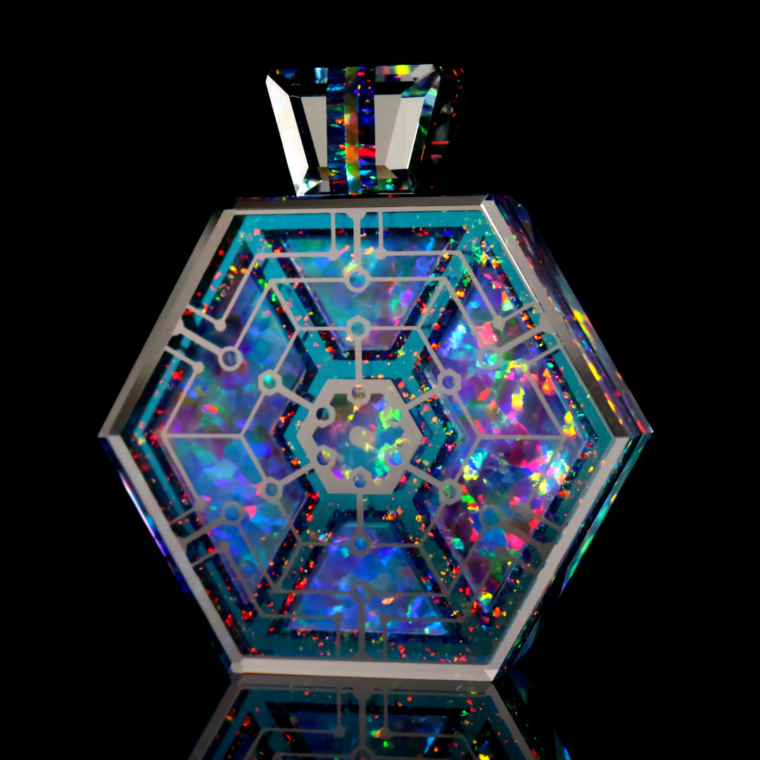 Hadron Opal Collider Hexagon Pendant