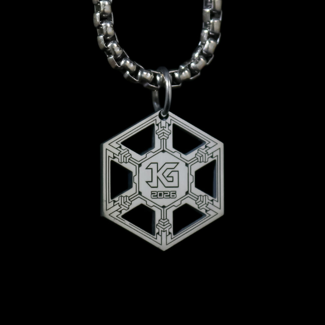 Mini Silver Floating Hexagon Opal Pendant