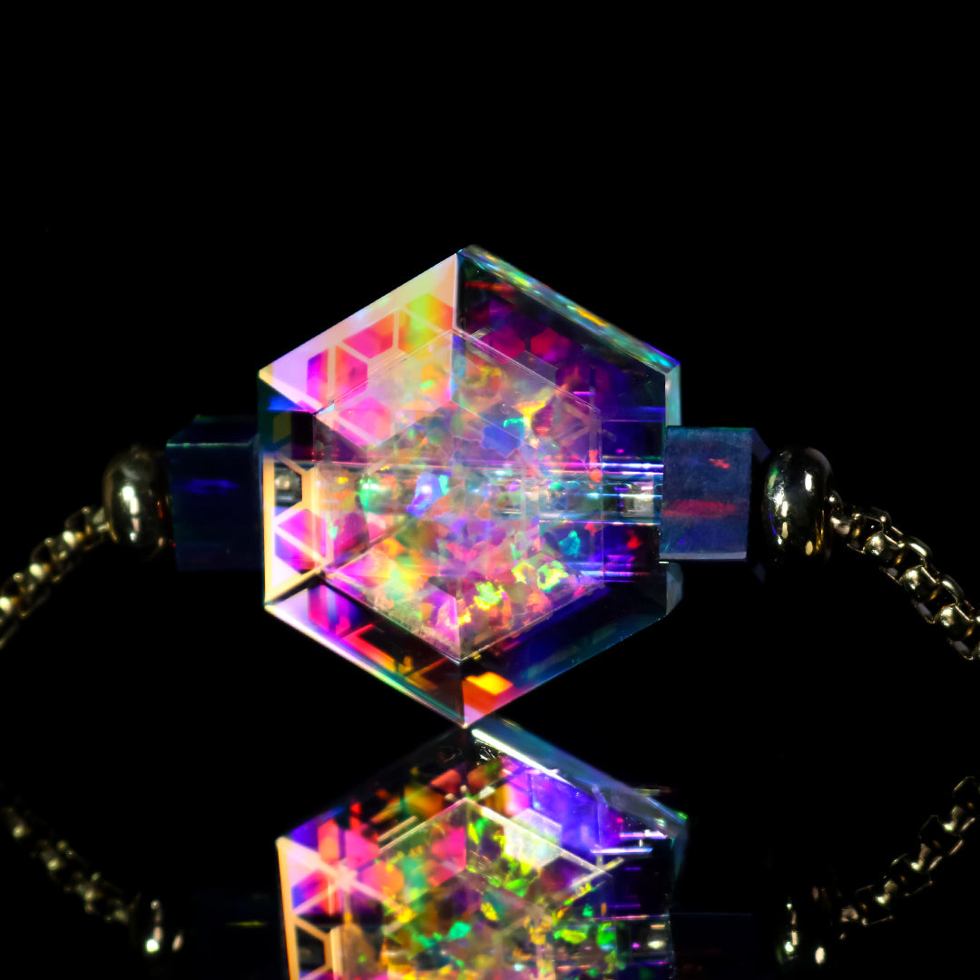 Faceted Hexagon Opal Bead Necklace