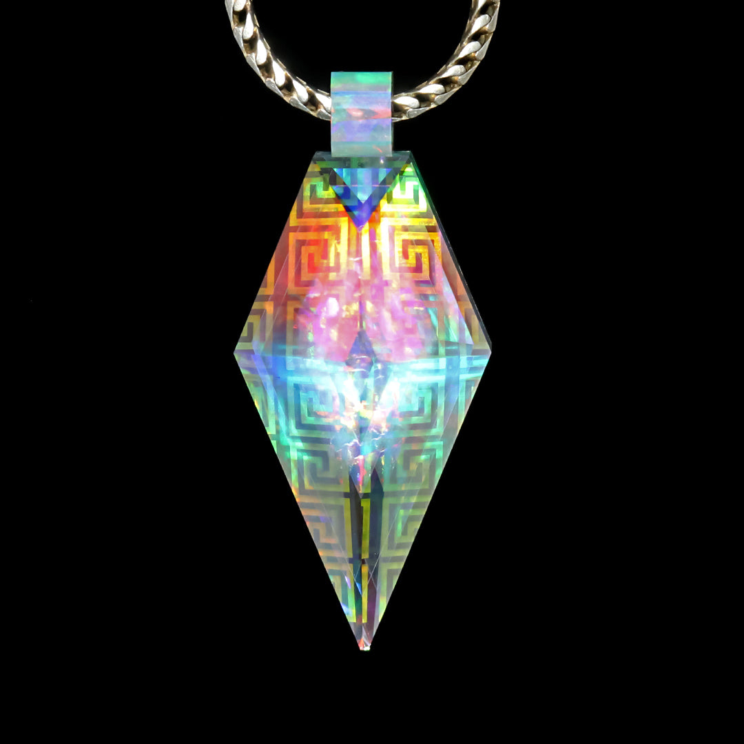 Faceted Hologram Crystal Pendant