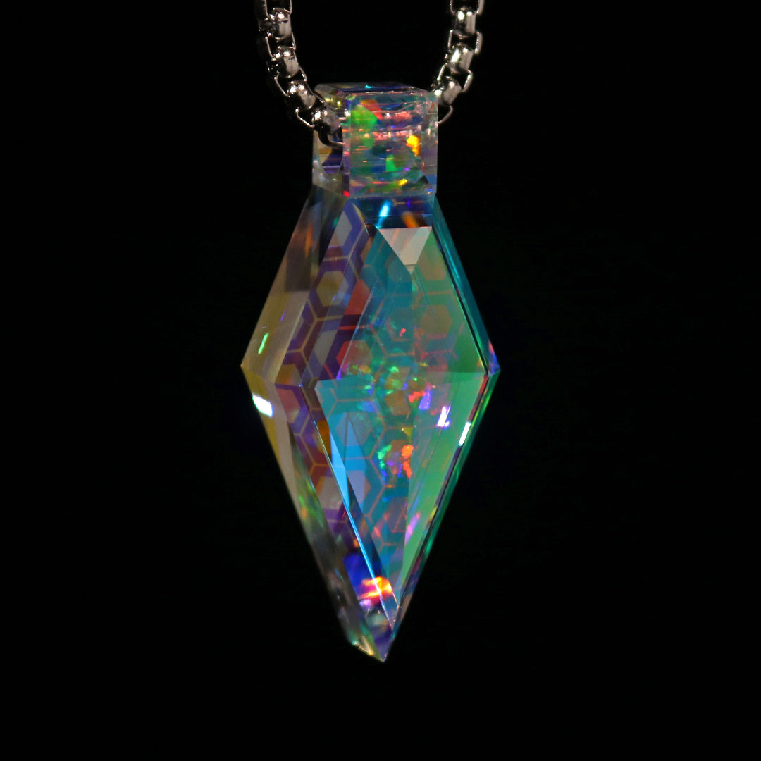 Faceted Honeycomb Crystal Opal Pendant