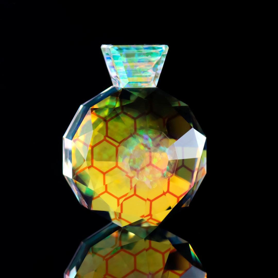 Faceted Honeycomb Opal Gem Pendant
