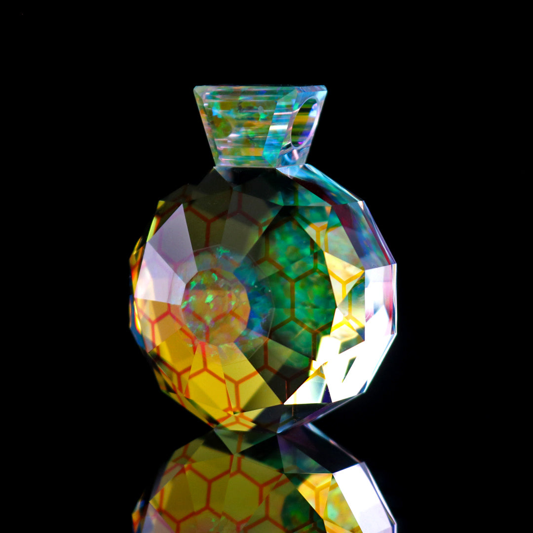 Faceted Honeycomb Opal Gem Pendant
