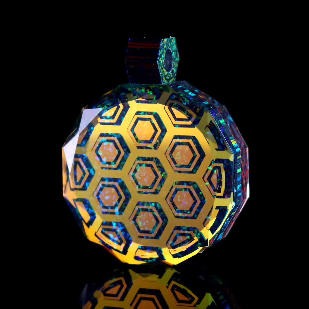 Faceted 3D Honeycomb Opal Pendant