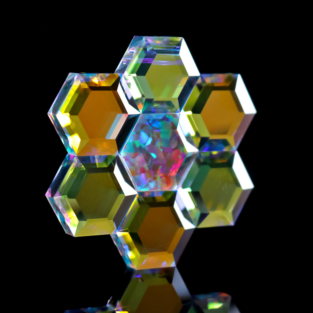 Faceted Honeycomb Hexagon Opal Pendant