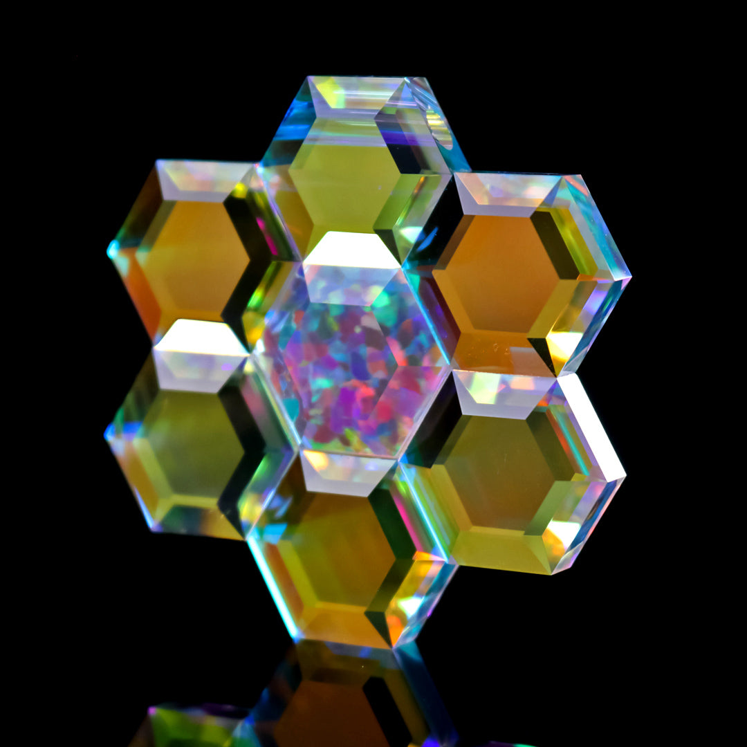 Faceted Honeycomb Hexagon Opal Pendant