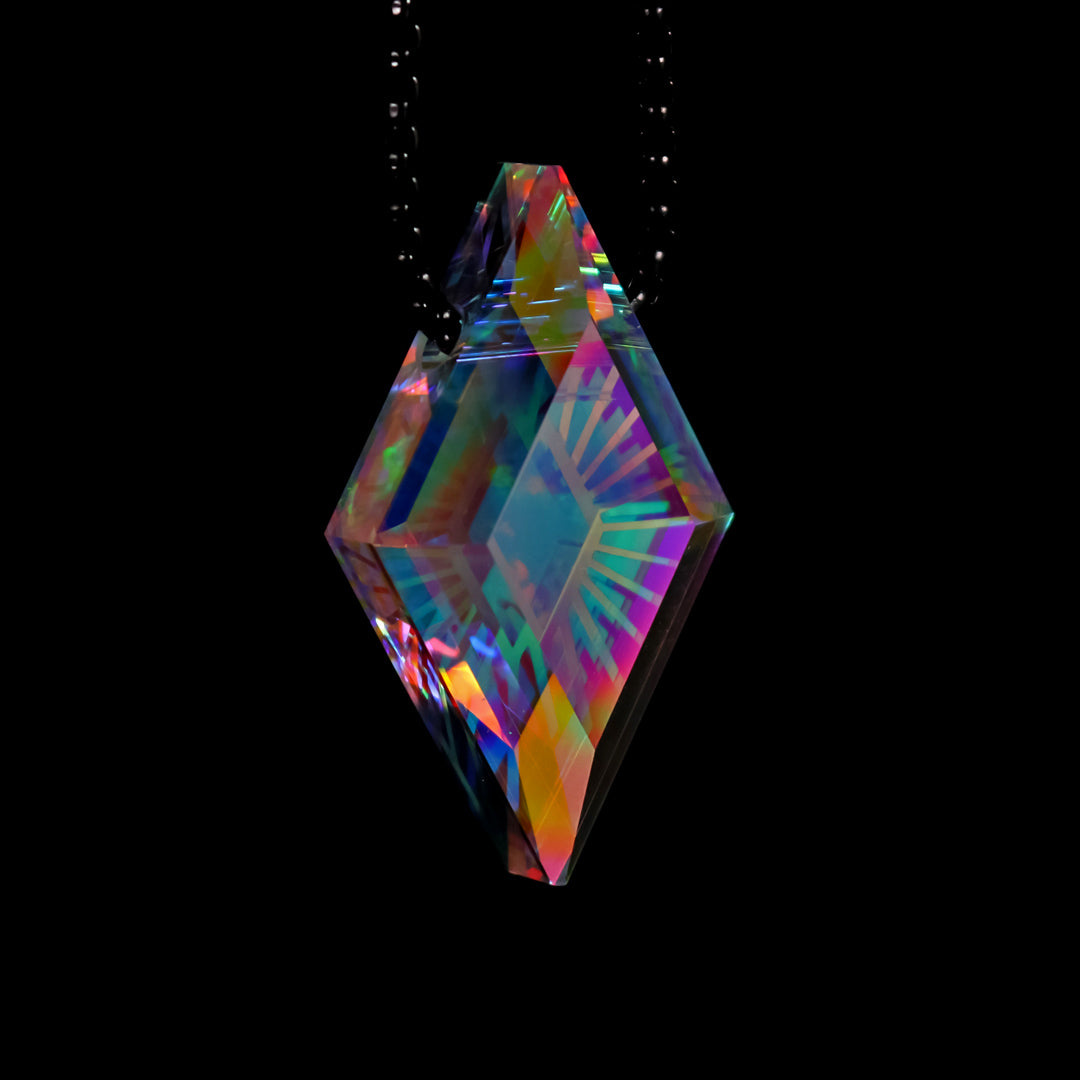 Faceted Illuminator Diamond Opal Pendant