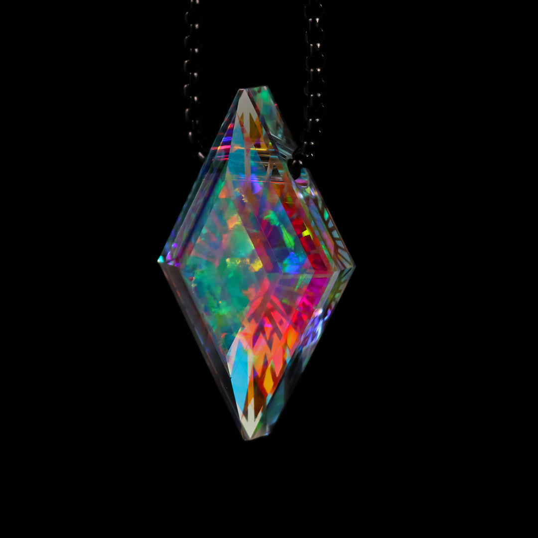 Faceted Illuminator Diamond Opal Pendant