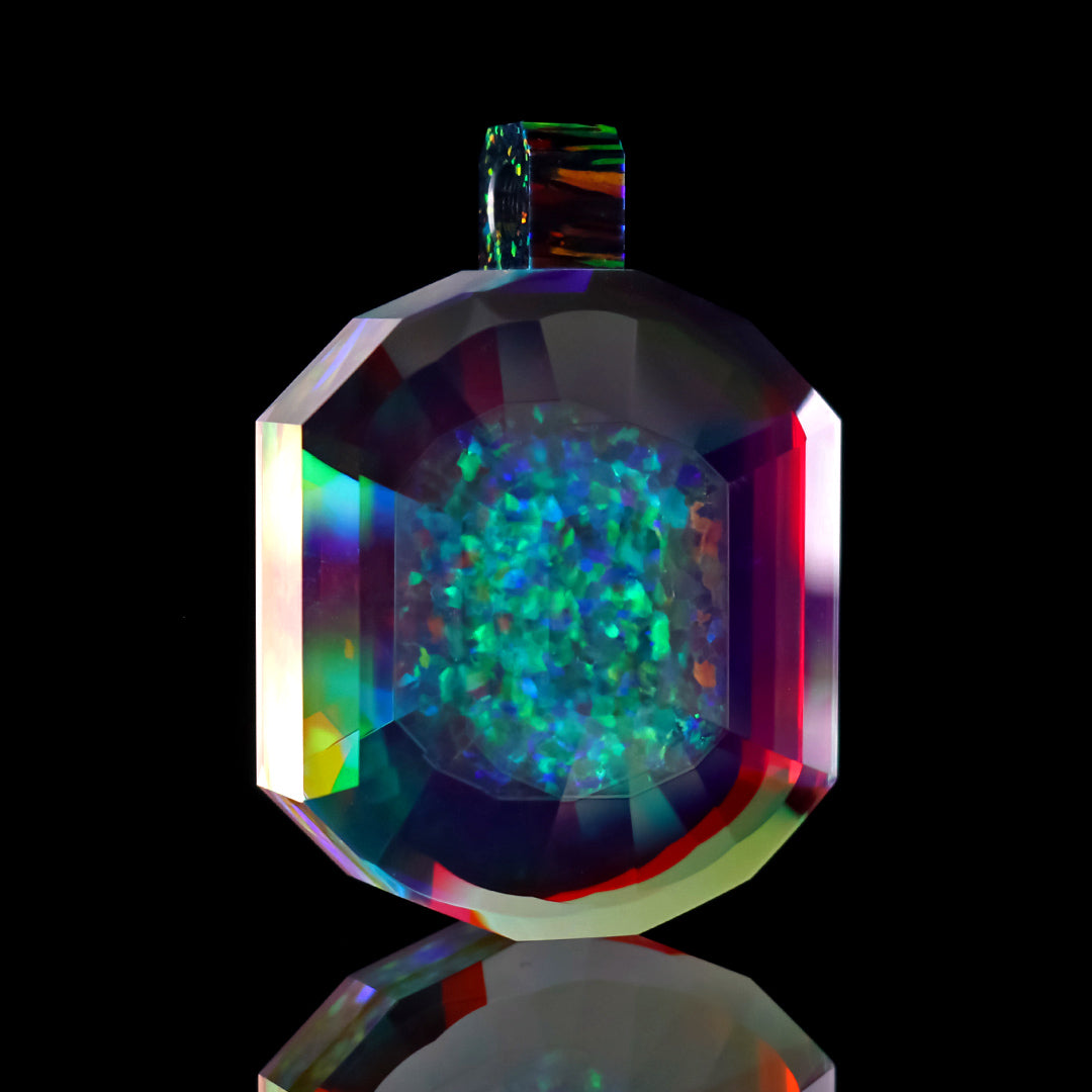 Faceted Infinity Oval Opal Pendant
