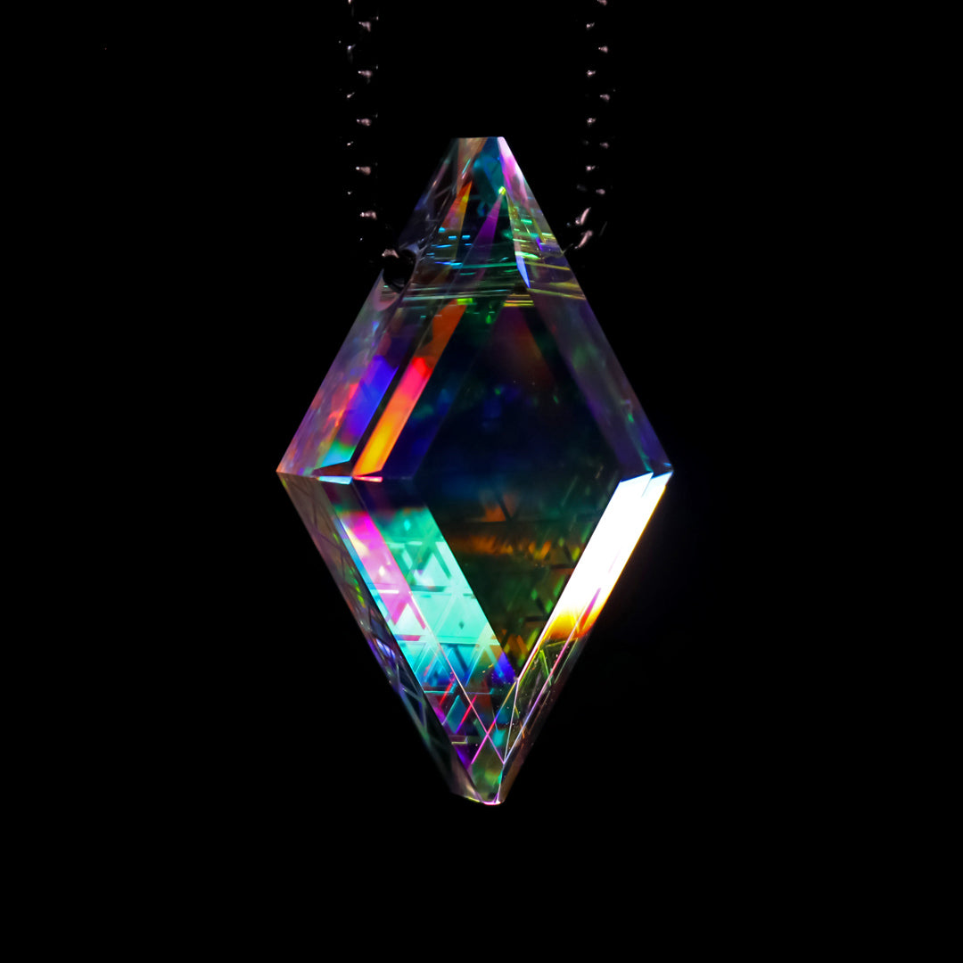 Faceted IsoGrid Diamond Opal Pendant