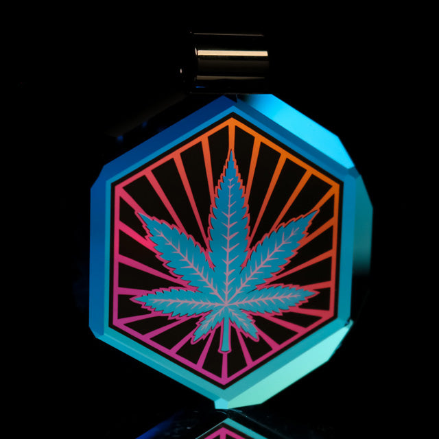 Faceted Dichro Leaf Pendant