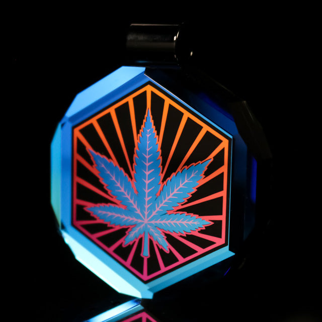 Faceted Dichro Leaf Pendant