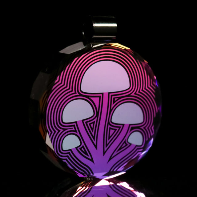 Faceted Dichro Mushroom Cluster Pendant