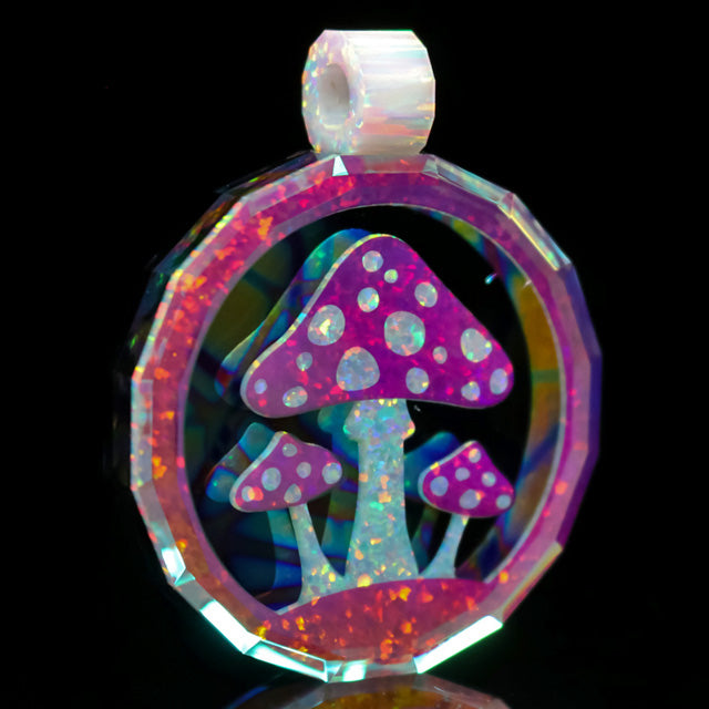 Faceted Opal Mushroom Cluster Pendant