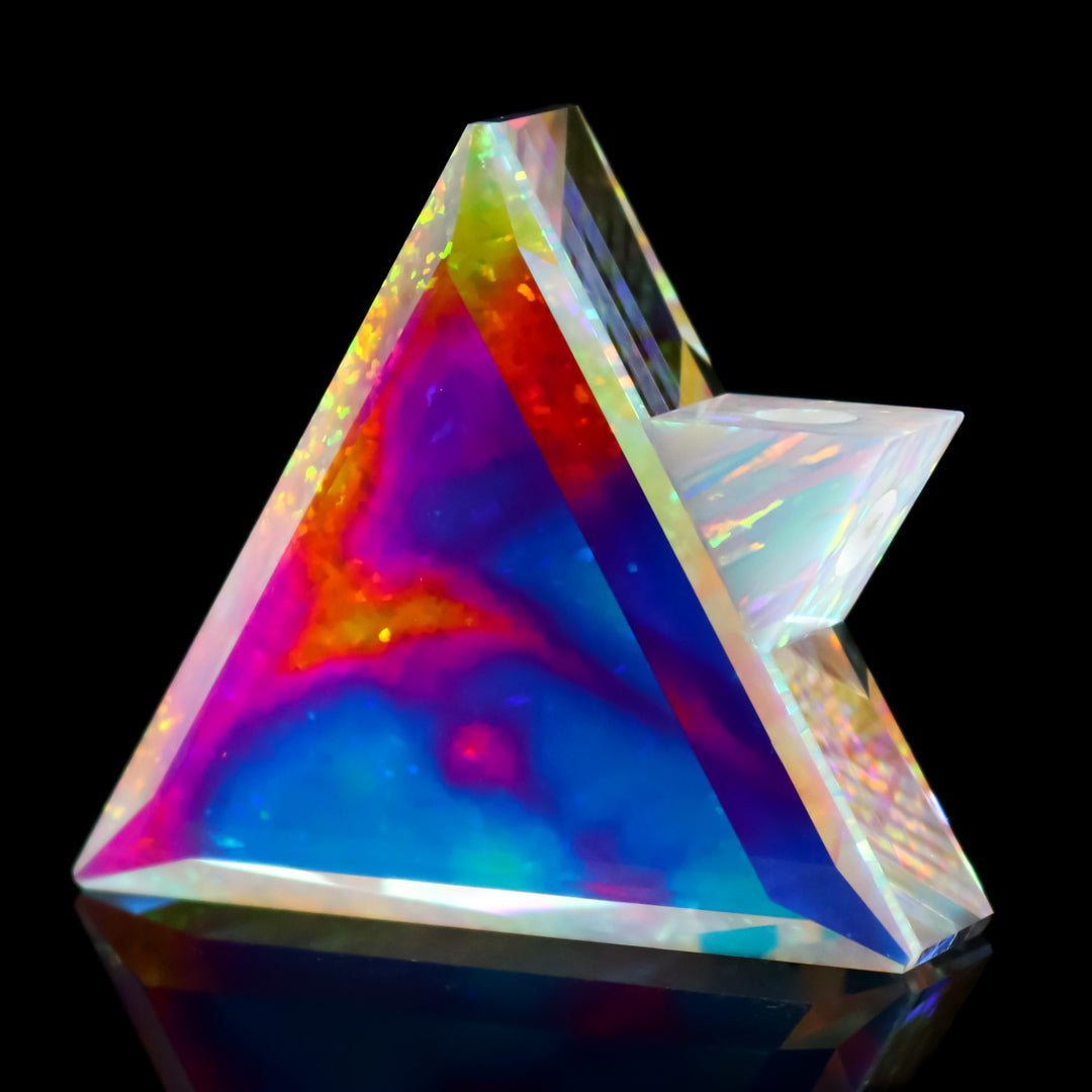 Triple Etched Dichropal Triangle Pendant