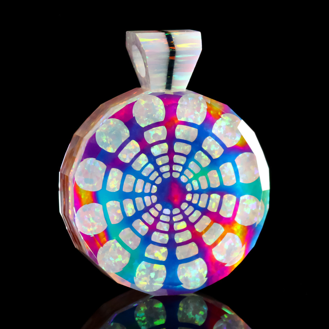 Faceted Mushroom Cluster Infinity Pendant