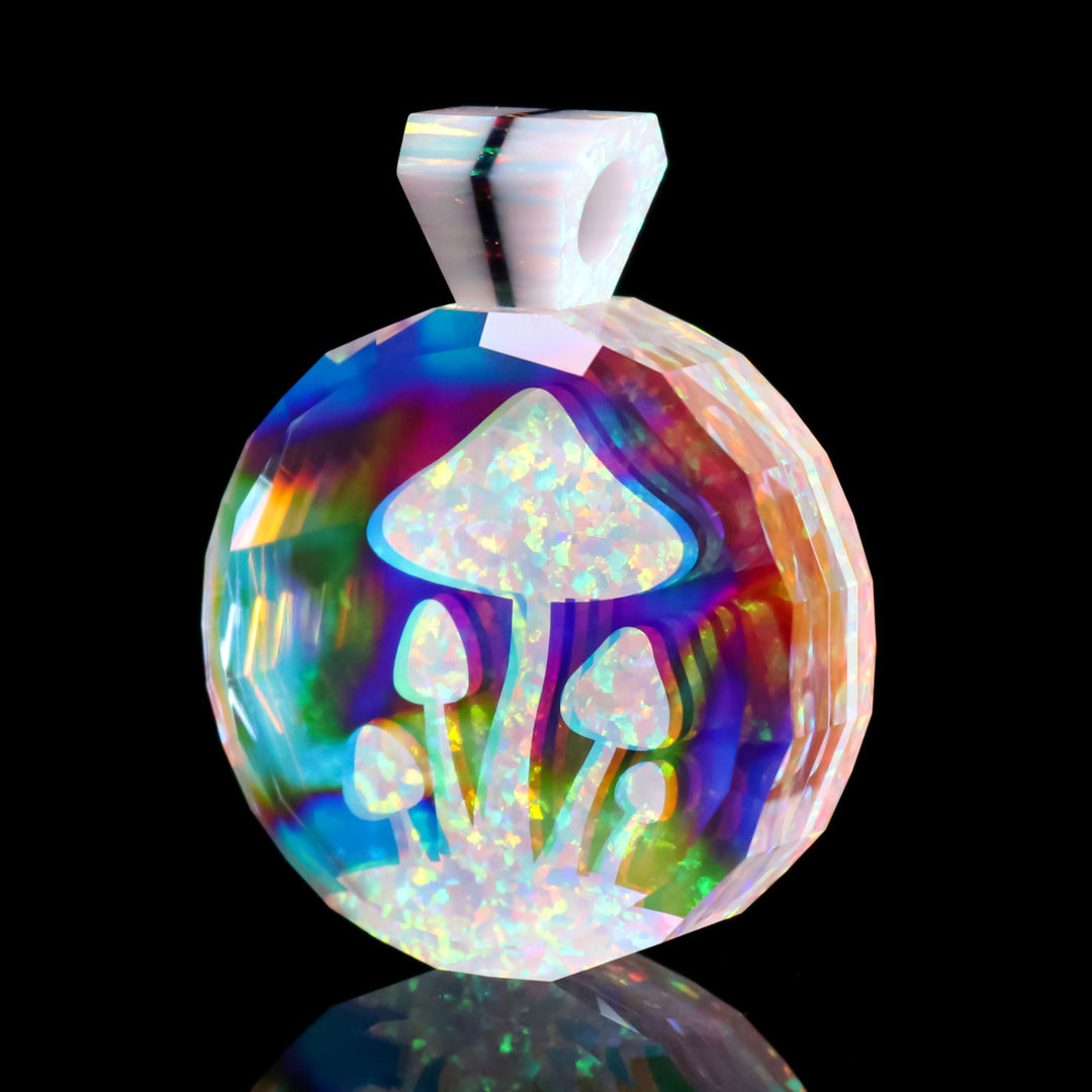 Faceted Mushroom Cluster Infinity Pendant